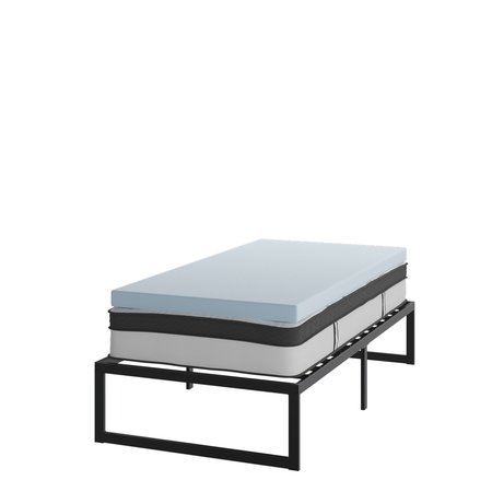 Flash Furniture 12" Twin Mattress, 14" Bed frame & 2" Topper Set XU-BD10-12PSM3M35-T-GG